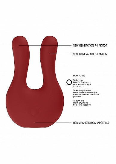 Elegance Dual Motor Clitoral Stimulator Exceptional Red